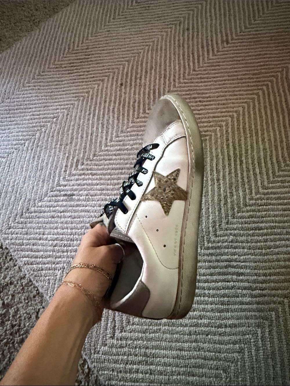Vintage Havana White and Taupe well worn Women's Sneakers - Picture 6 of 7